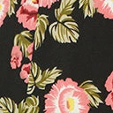 Unique Vintage Black & Pink Floral Midi Dress Sale