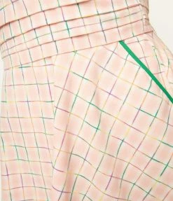 Sale Unique Vintage Plus Size Pink Plaid & Rainbow Follow Your Heart Fit & Flare Dress