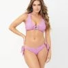 Swimwear Unique Vintage Pink & Purple Floral Sweet & Sash-y Swim Bottom