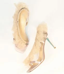 Betsey Johnson ( Steve Madden Daniel Friedman) Betsey Johnson Blush Tulle Sandal Heels Shoes