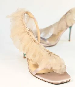 Betsey Johnson ( Steve Madden Daniel Friedman) Betsey Johnson Blush Tulle Sandal Heels Shoes