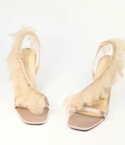 Betsey Johnson ( Steve Madden Daniel Friedman) Betsey Johnson Blush Tulle Sandal Heels Shoes