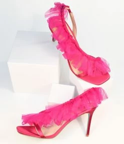 Betsey Johnson ( Steve Madden Daniel Friedman) Betsey Johnson Fuchsia Tulle Sandal Heels
