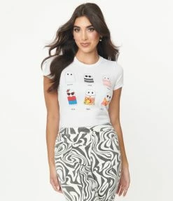 Unique Vintage Mod Ghost Fitted Graphic Tee Clothing