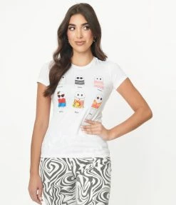 Unique Vintage Mod Ghost Fitted Graphic Tee Clothing