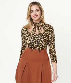 Silver Stop Inc. (Voodoo Vixen) Voodoo Vixen Leopard Print Bow Tie Top