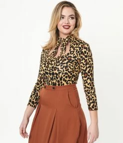 Silver Stop Inc. (Voodoo Vixen) Voodoo Vixen Leopard Print Bow Tie Top