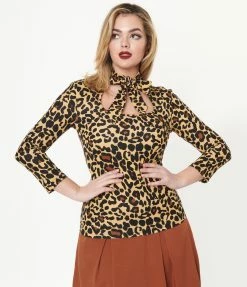 Silver Stop Inc. (Voodoo Vixen) Voodoo Vixen Leopard Print Bow Tie Top