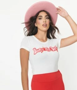 Unique Vintage Burn Your Bras Fitted Graphic Tee