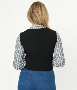 Factory X (Princess Highway) Black & Zinnia Floral Sleeveless Knit Sweater