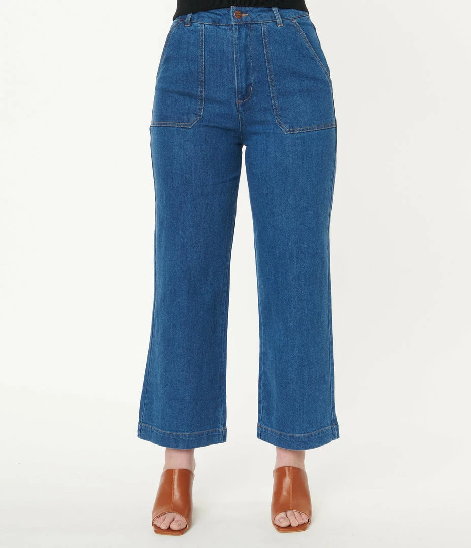 Factory X (Princess Highway) Sale Medium Blue Denim High Waist Jeans