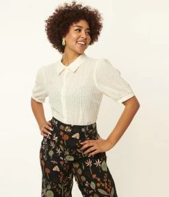 Factory X (Princess Highway) Cream Eyelet Elizabeth Blouse Sale