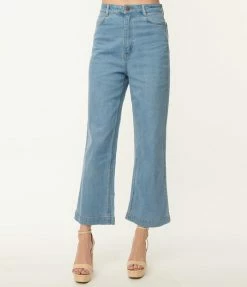 Factory X (Princess Highway) Light Blue Denim Straight Leg Jeans Sale
