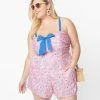 Rompers & Jumpsuits My Little Pony X Unique Vintage Plus Size 1950s Pink & Blue Pony Print Rae Romper