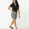 Sale Unique Vintage Black & White Gingham Bermuda Shorts