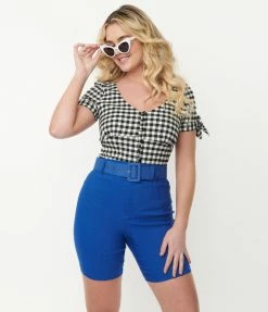 Unique Vintage Blue Bermuda Shorts