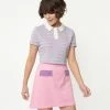 Sale Smak Parlour Light Purple Striped Crop Top
