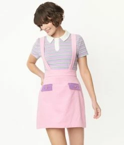 Sale Smak Parlour Light Purple Striped Crop Top