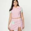 Sale Smak Parlour Lilac & Mint Colorblock Crop Top