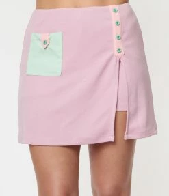 Smak Parlour Lilac & Mint Colorblock Skort