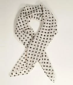 Tatyana White & Black Polka Dot Hair Scarf