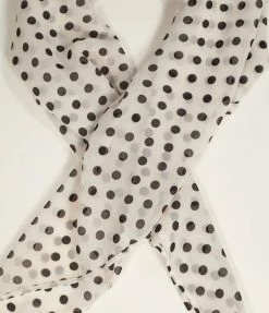 Tatyana White & Black Polka Dot Hair Scarf