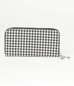 Lifestyle Group (UK) Ltd Black Gingham & Skull Cherries Zipper Wallet Handbags