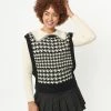 &merci Sale Black & Cream Houndstooth Sweater Vest