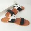 Mata Group Flats Cow Print Slip On Sandals