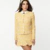 Flying Tomato Mustard & Ivory Gingham Tweed Jacket Sale