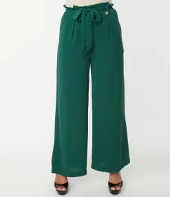 Flying Tomato Sale Emerald Green Paper Bag Pants