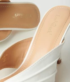 Verona Collection Shoes White Slip On Heel Sandals