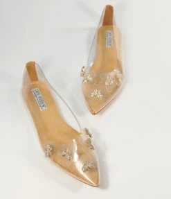 Cape Robbin Rhinestone Butterfly & Clear Floral Flats Shoes
