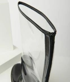 Shoe Addict Black & Clear PVC Rainboots