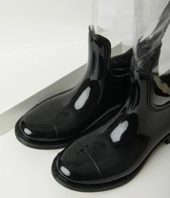 Shoe Addict Black & Clear PVC Rainboots