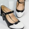 In Touch Footwear Shoes Black & White Mary Jane Heels