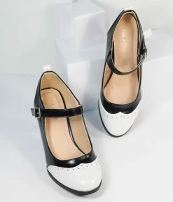 In Touch Footwear Shoes Black & White Mary Jane Heels