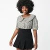 VERY J Black Corduroy Pleated Tennis Skirt Sale