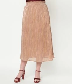 VERY J Sale Rose Gold Midi Skirt