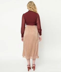 VERY J Sale Rose Gold Midi Skirt