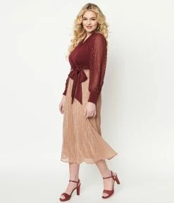 VERY J Sale Rose Gold Midi Skirt