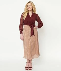 VERY J Sale Rose Gold Midi Skirt