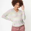 LUMIERE Pastel Rainbow Loose Knit Sweater