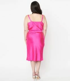 LUSH Plus Size Hot Pink Wiggle Skirt