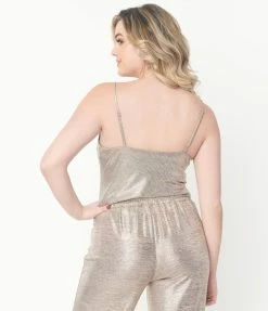 LUSH Silver Cowl Neck Top Sale