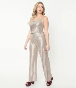 LUSH Silver Wide Leg Pants