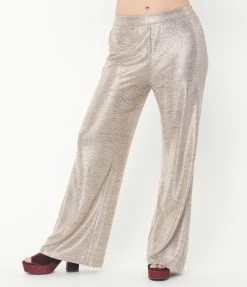 LUSH Silver Wide Leg Pants
