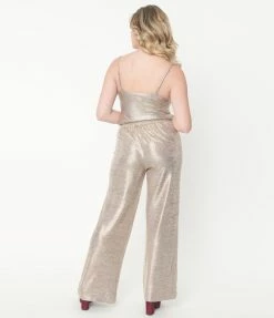 LUSH Silver Wide Leg Pants