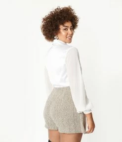 LUSH Taupe & Camel Herringbone Skort Sale