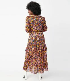 LUSH Sale Multicolor Floral Midi Dress